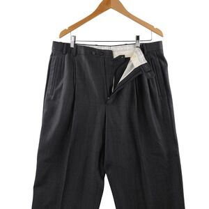 Zanella For Nordstrom Men's 36‎ Flat Front Wool Dress Pants Charcoal Pinstripe